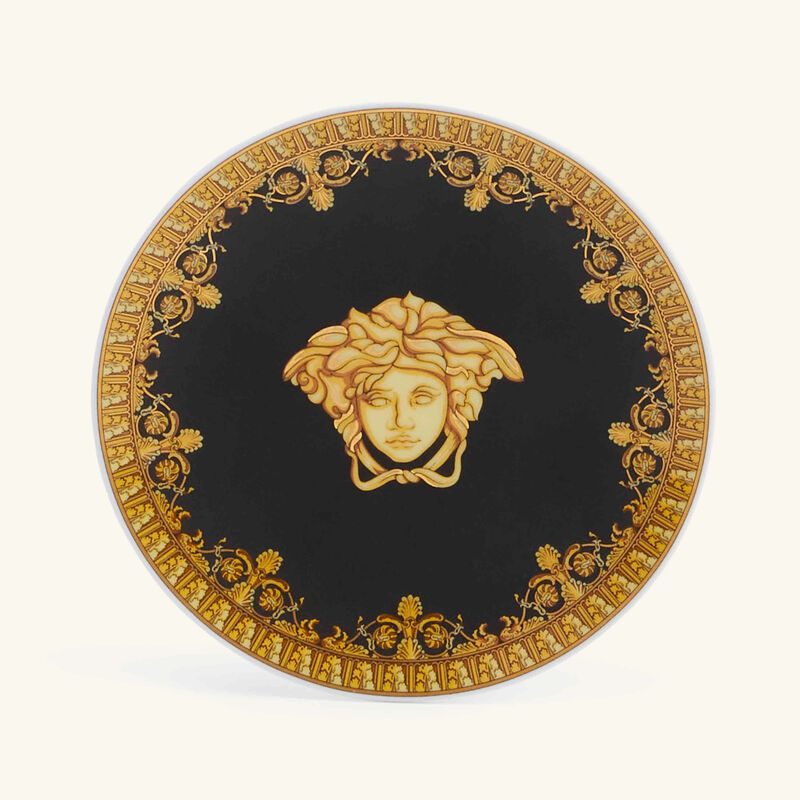 versace i love baroque plate round black 10cm