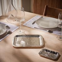 كريستوفل صينية الضيافة جرافيتي مستطيلة متوسطة مطلية بالفضة