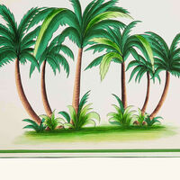 Flora Palm Tree Serving Tray Rectangular Medium White les ottomans flora palm tree serving tray rectangular medium white