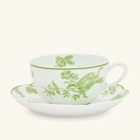 bernardaud albertine tea cup   saucer green set of 2