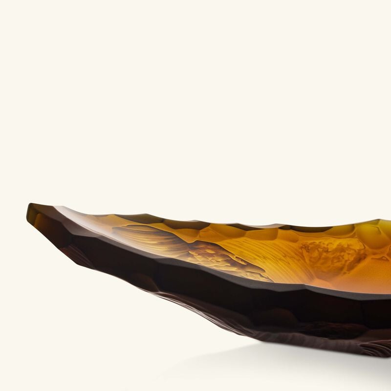 Terramineral Silex Centerpiece Medium Amber lalique terramineral silex centerpiece medium amber