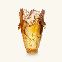 daum cavalcade glazed vase extra large brown limited edition