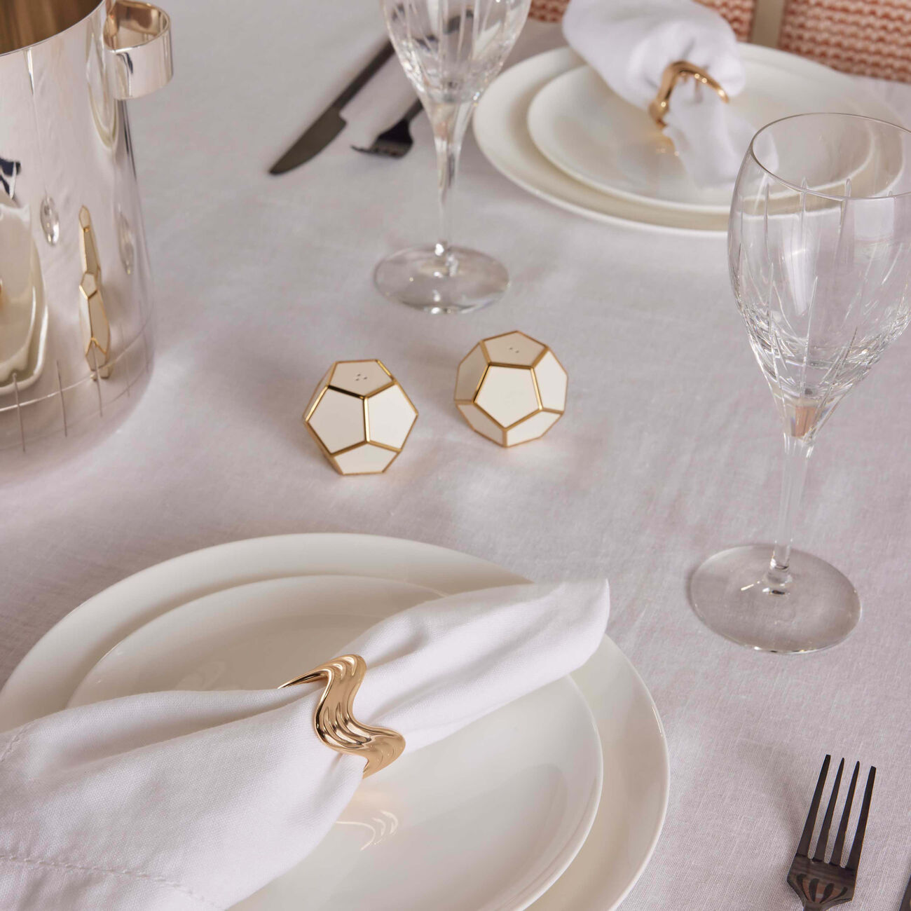 l objet ripple napkin rings gold set of 4