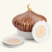 لادرو صندوق ماجستيك نايتس مع 4 أطباق باللون البني