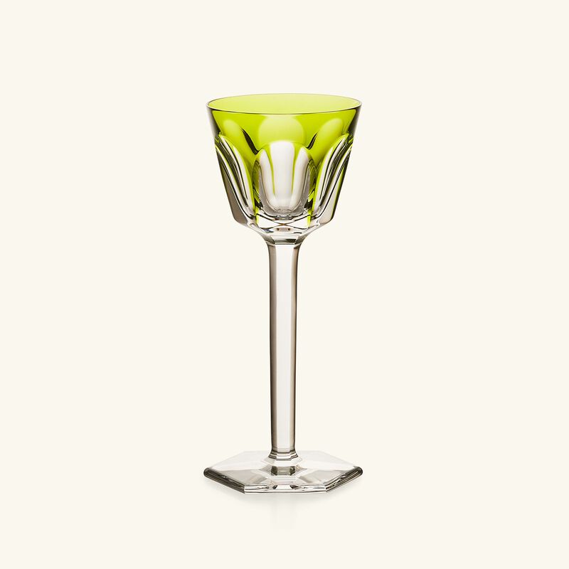 baccarat harcourt rhine wine glass green