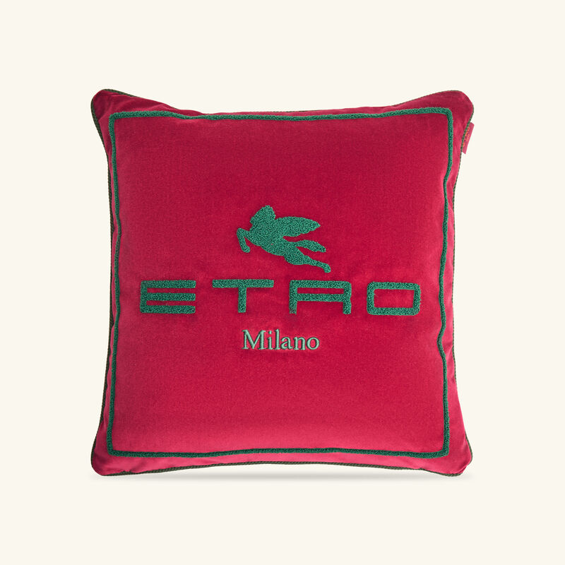 etro sponge embroided cushion red