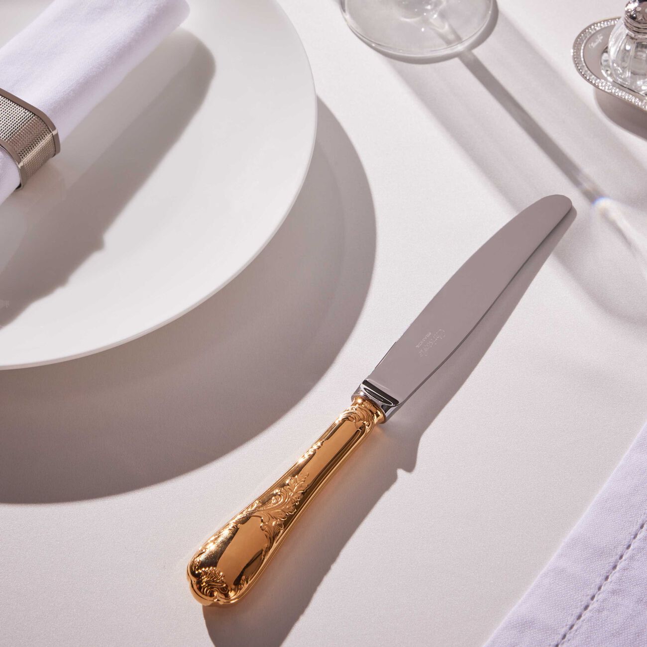 christofle marly dinner knife gold