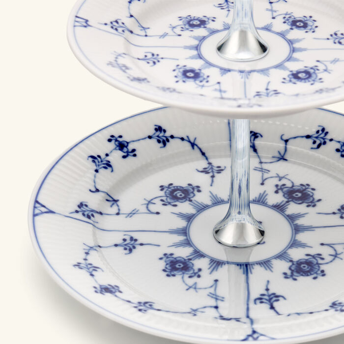 Blue Fluted Plain 2 Tier Cake Stand White royal copenhagen blue fluted plain 2 tier cake stand white