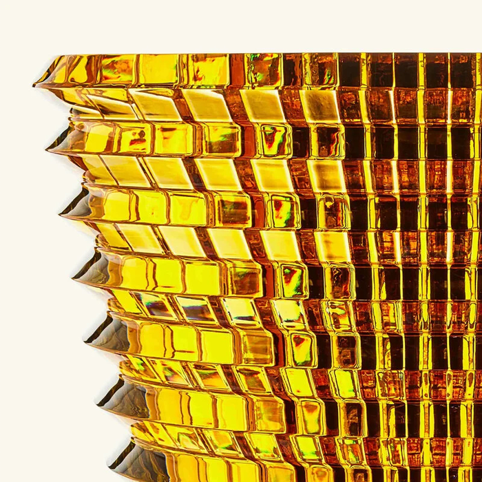 baccarat eye vase round large yellow