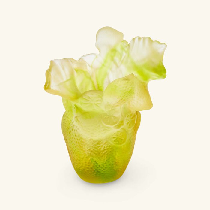 daum citrus vase small yellow limited edition