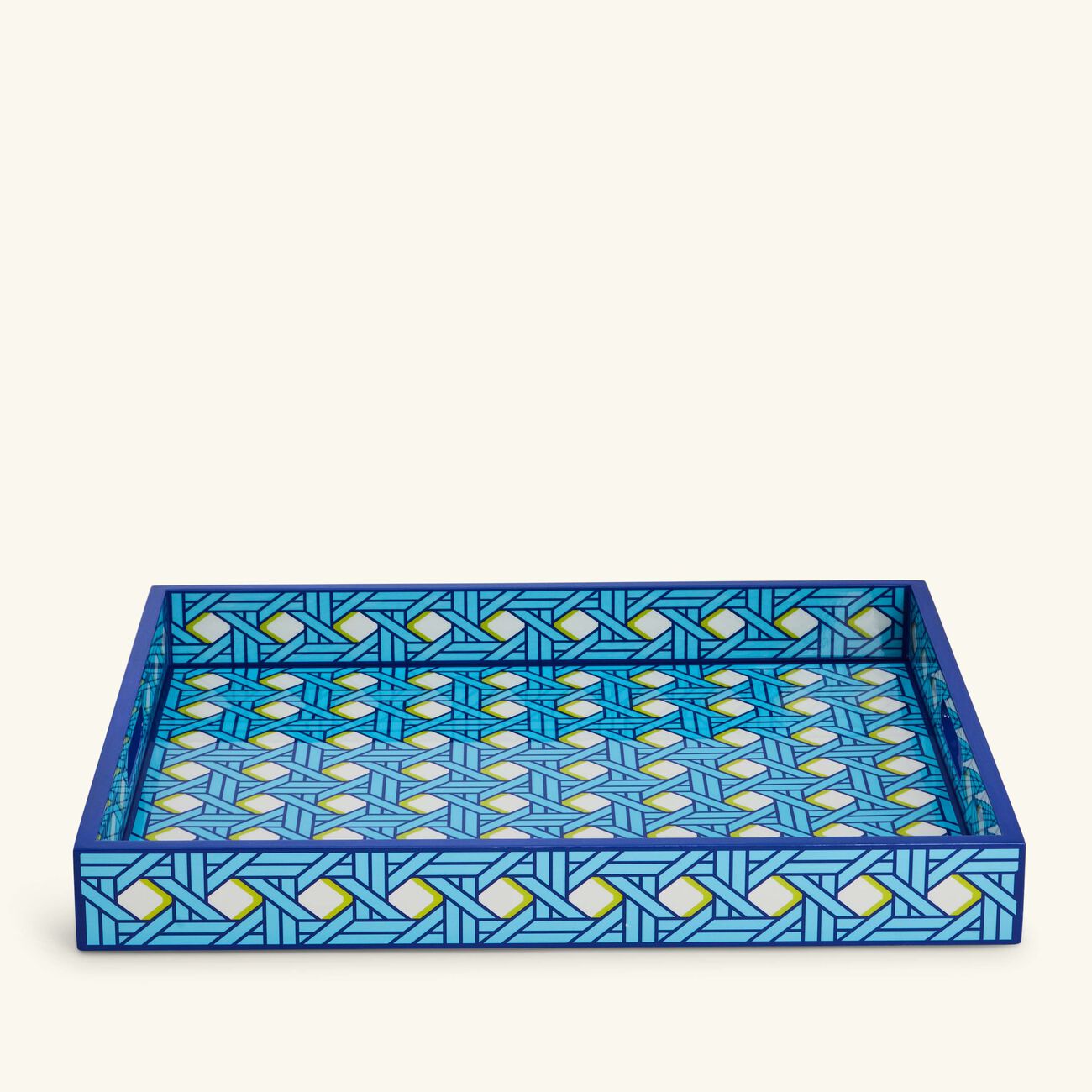 jonathan adler basketweave tray rectangular large blue