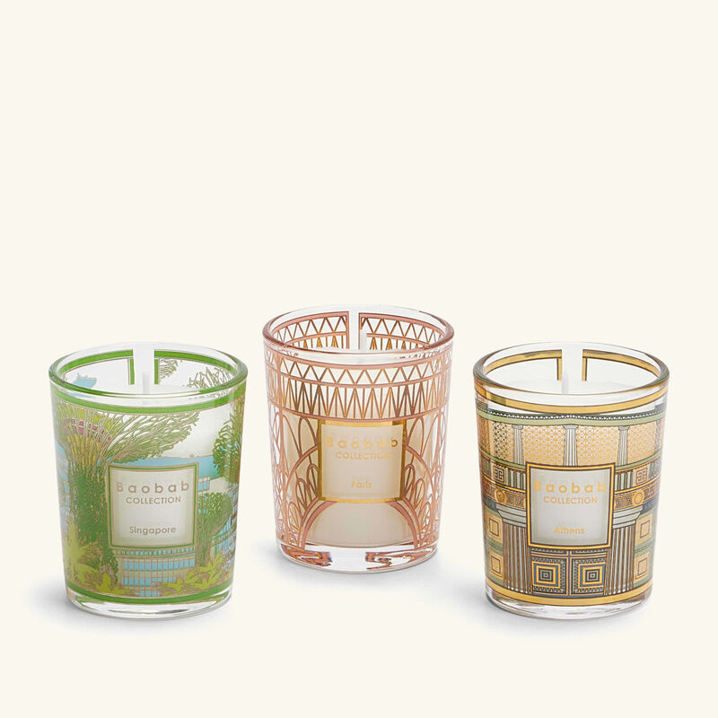 My First Baobab Candle Singapore-Athens-Paris Trio Gift Set baobab collection my first baobab candle singapore athens paris trio gift set