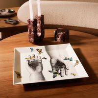 fornasetti mani e farfalle trinket tray square white
