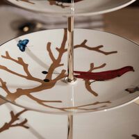 bernardaud aux oiseaux cake stand 3 tier gold