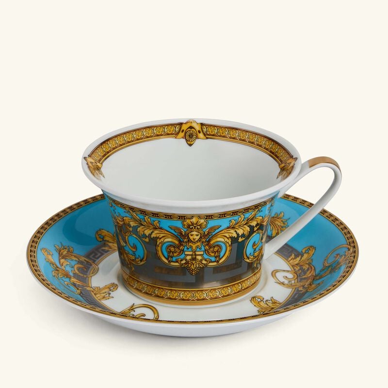 Prestige Gala Tea Cup & Saucer Blue versace prestige gala tea cup saucer blue