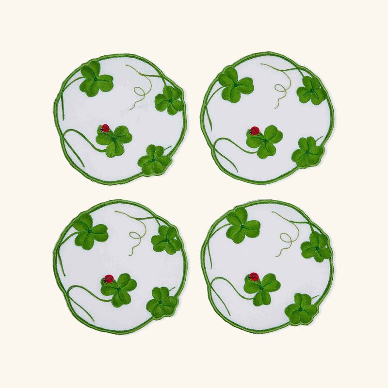 Lucky Coaster Green Set Of 4 atelier houriatazi lucky coaster green set of 4