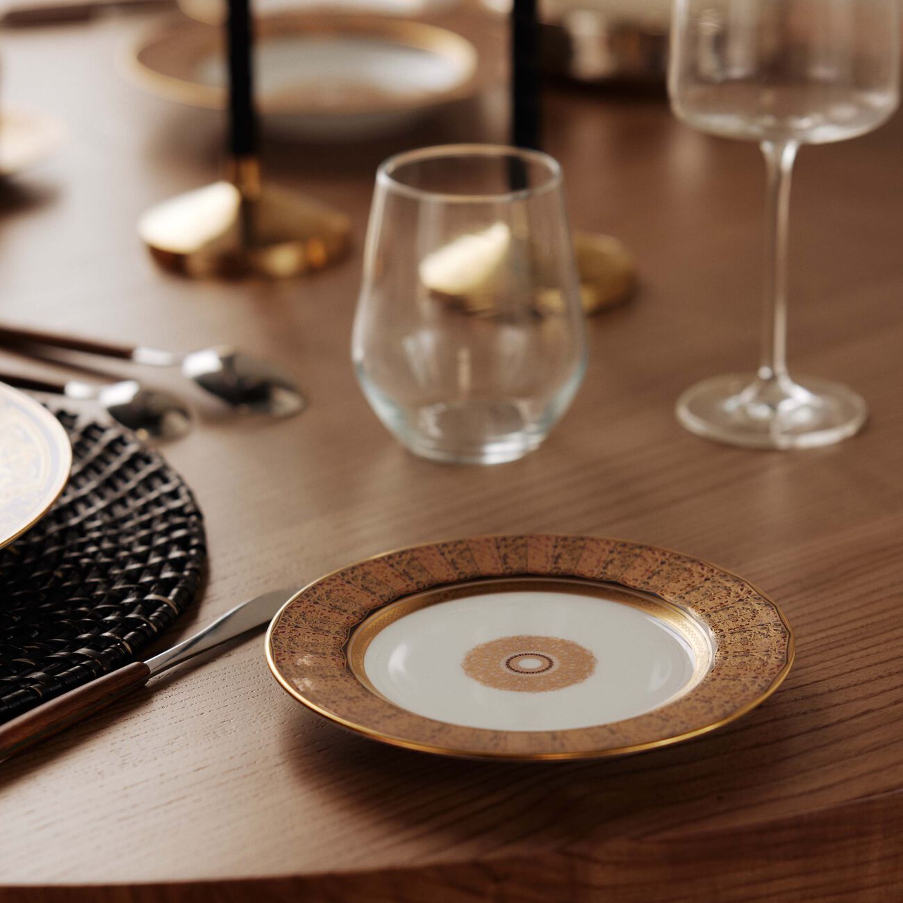 bernardaud eventail bread   butter plate round gold 16cm