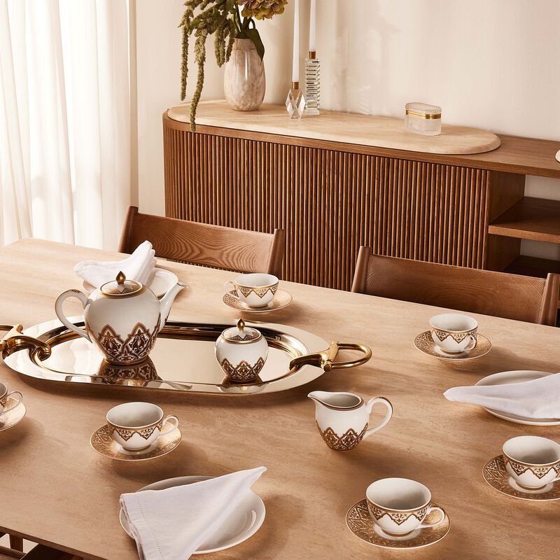 برناردو طقم الشاي فينيس باللون الذهبي