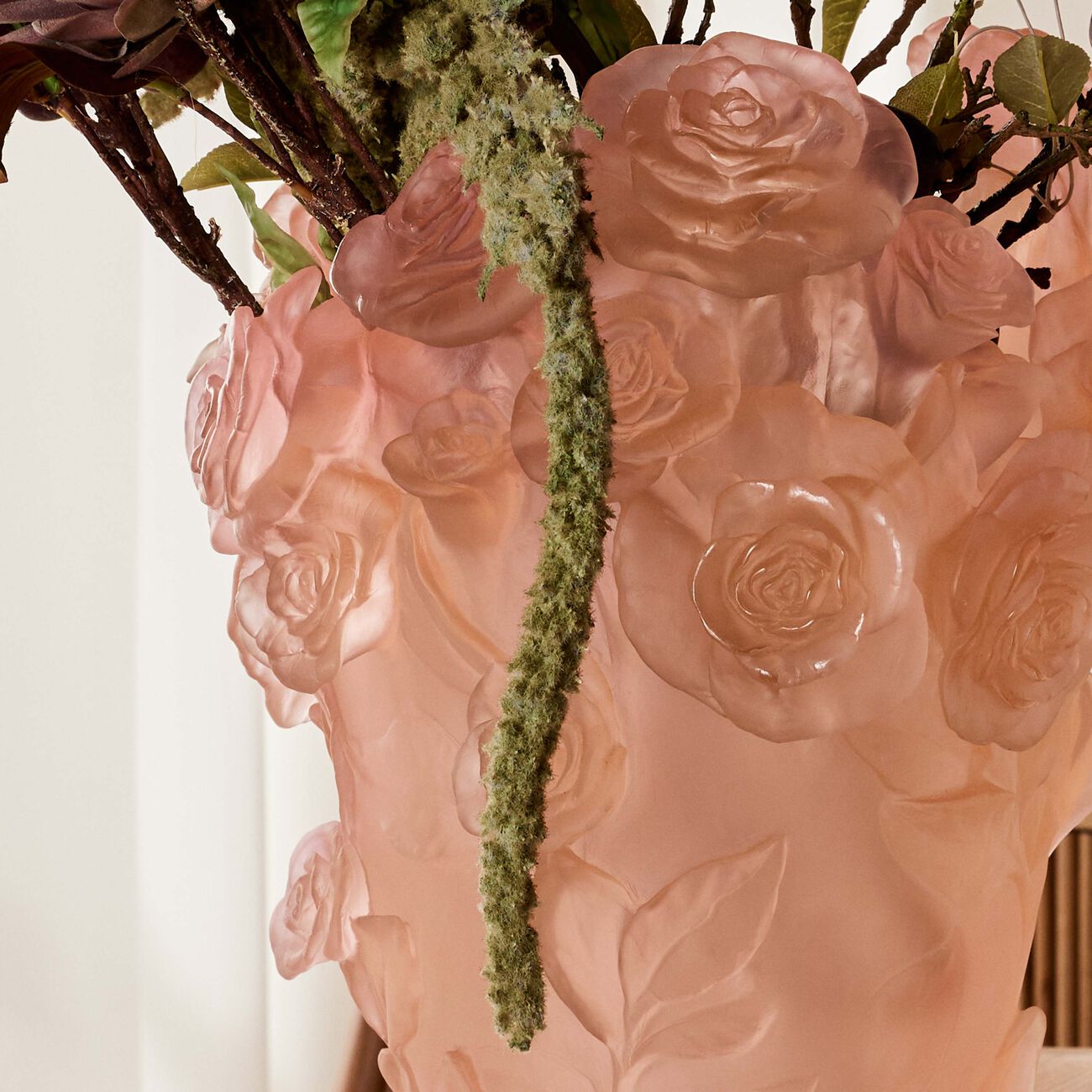 daum rose passion vase large pink