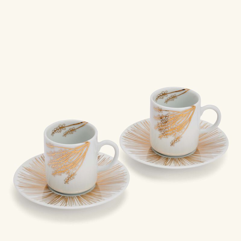 Tamrah by Razan Alazzouni Branch Coffee Cup & Saucer Gold Set of 2 silsal tamrah by razan alazzouni branch coffee cup saucer gold set of 2