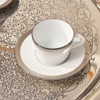 bernardaud maille platine moka coffee cup   saucer set of 4 white