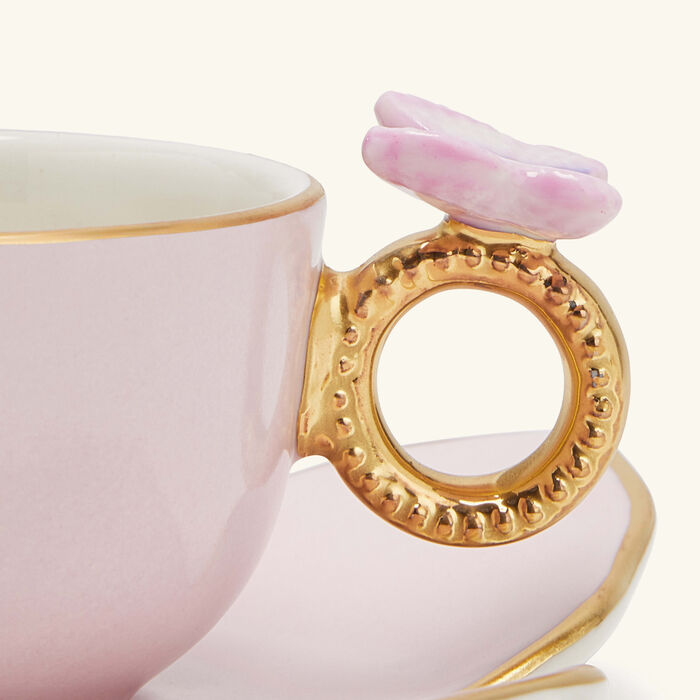 villari butterfly coffee cup   saucer pink