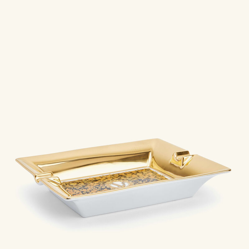 versace barocco mosaic ashtray rectangular small gold