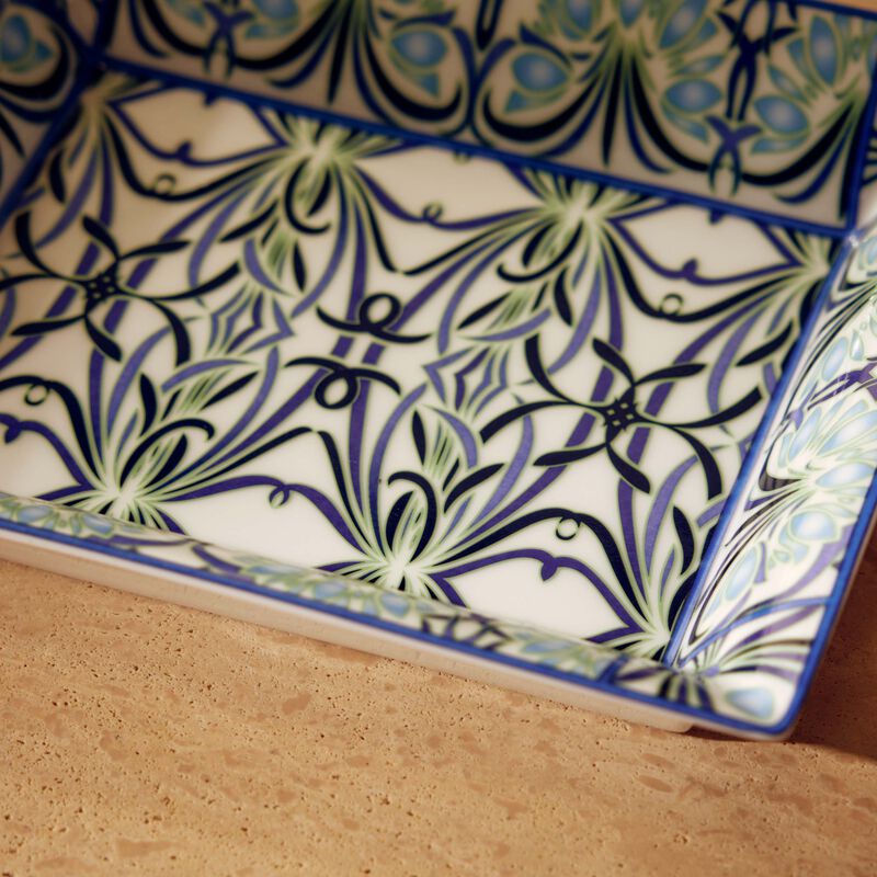 برناردو صينية الحلى والمجوهرات بيتينا بلو مستطيلة زرقاء