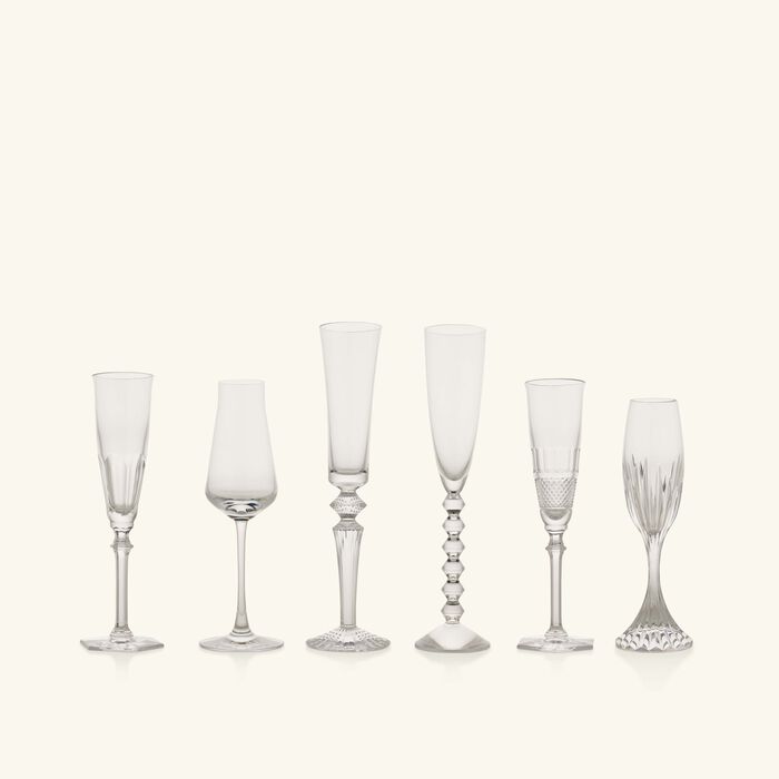 baccarat bubble box champagne glass clear set of 6