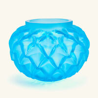 lalique languedoc vase small blue