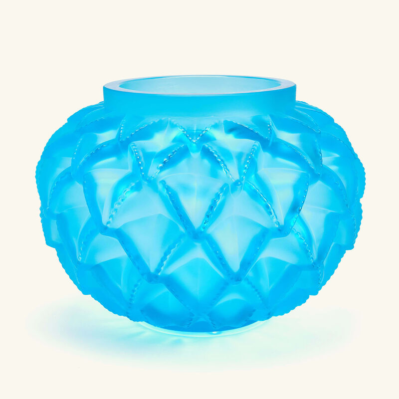 lalique languedoc vase small blue