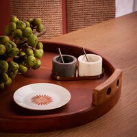 Allée De Cyprès Bread Plate Round Orange 15cm marie daage all e de cypr s bread plate round orange 15cm