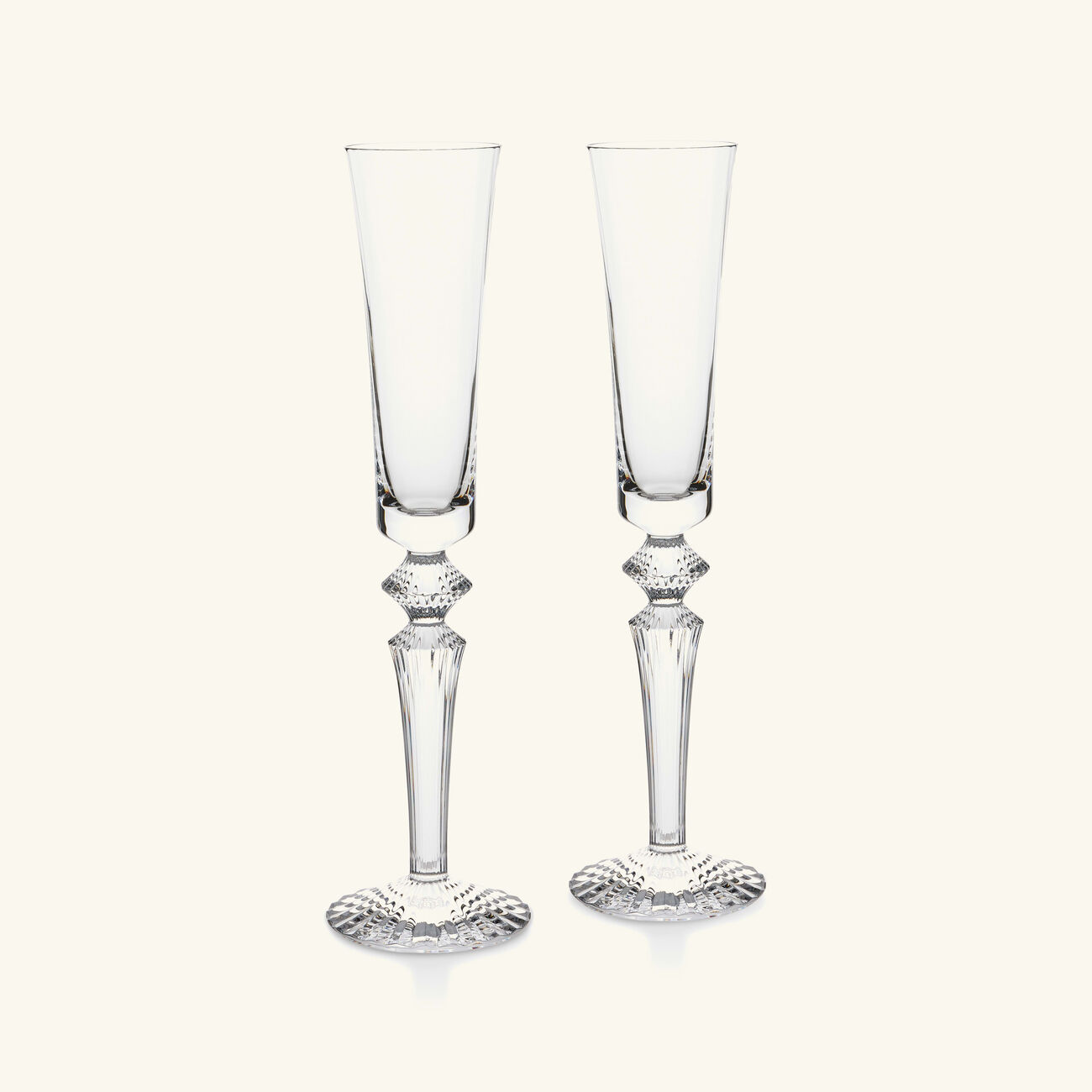 baccarat mille nuits flutissimo champagne glass clear set of 2