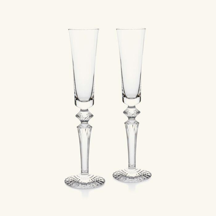 baccarat mille nuits flutissimo champagne glass clear set of 2