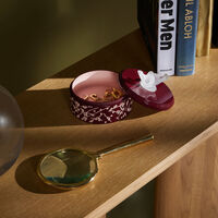 لاليك صندوق فلور دو سيريزييه صغير الحجم برغندي