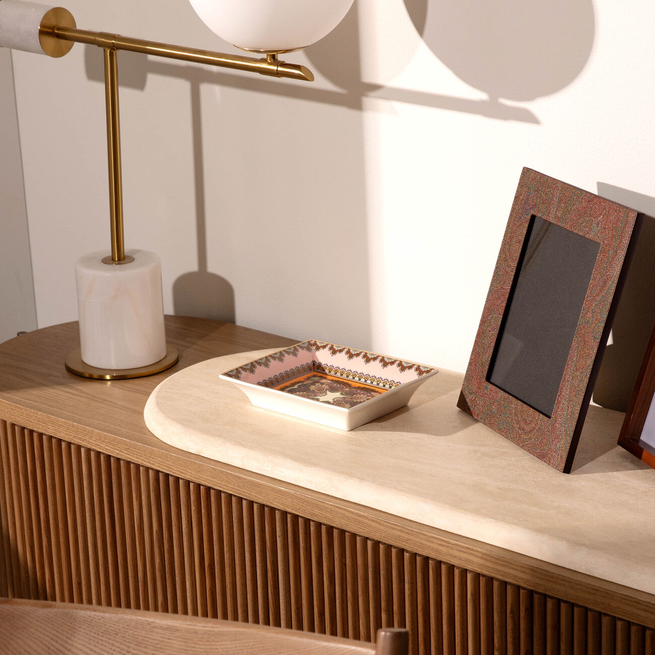 etro thistle rectangular tray pink