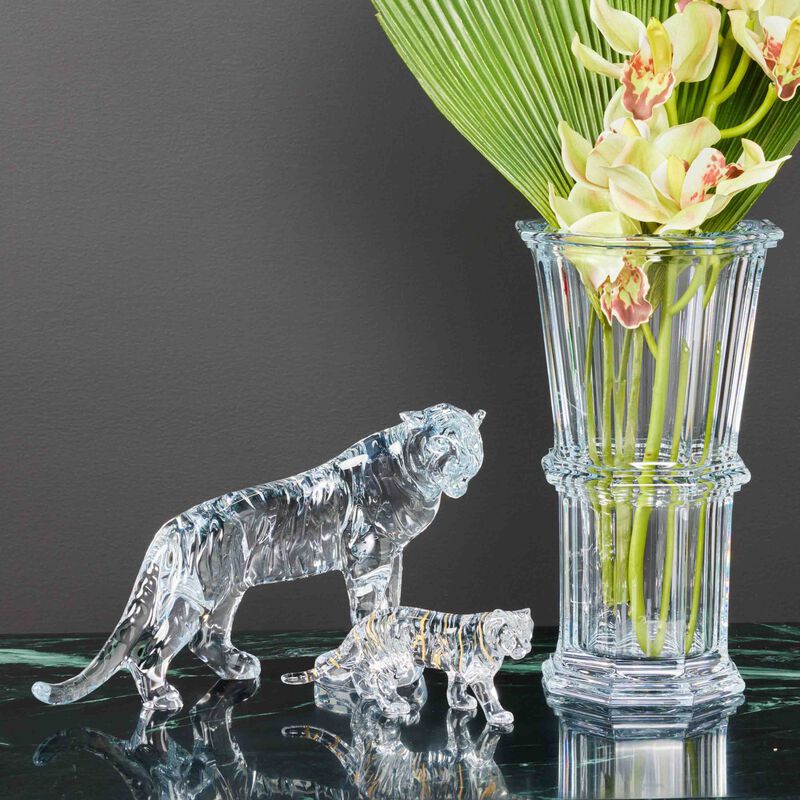 baccarat roaring bengal figurine small clear