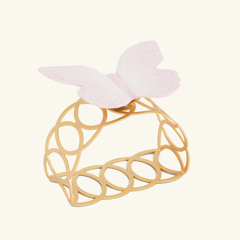 فيلاري طقم حلقات المناديل باترفلاي وردي  4 حلقات