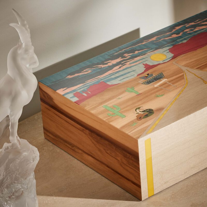 Road 66 Cigar Humidor Brown Limited Edition elie bleu road 66 cigar humidor brown limited edition