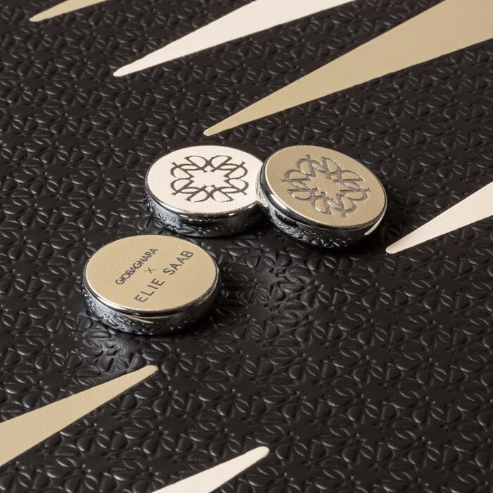 Elie Saab Monogram Backgammon Set Ebony giobagnara elie saab monogram backgammon set ebony