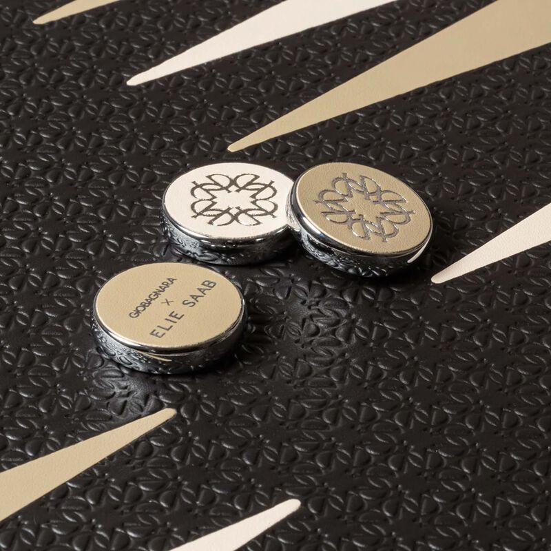 Elie Saab Monogram Backgammon Set Ebony giobagnara elie saab monogram backgammon set ebony