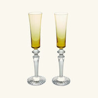 Mille Nuits Flutissimo Champagne Glass Yellow Set Of 2 baccarat mille nuits flutissimo champagne glass yellow set of 2