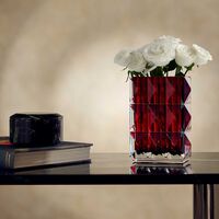 باكارا مزهرية لوكسور مستطيلة صغيرة حمراء