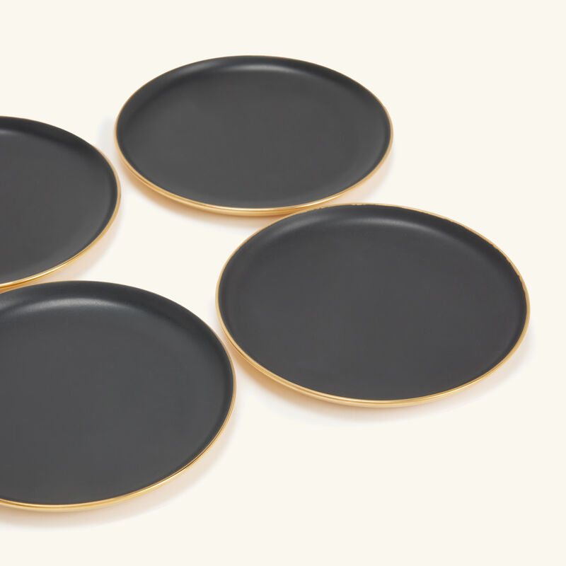 لوبجيه طقم هاس ليندا مؤلف من 4 أطباق سوداء في صندوق