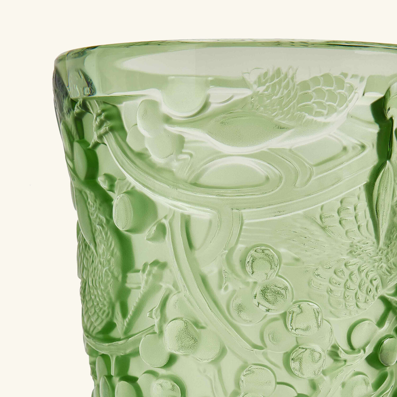 lalique merles et raisins vase small green