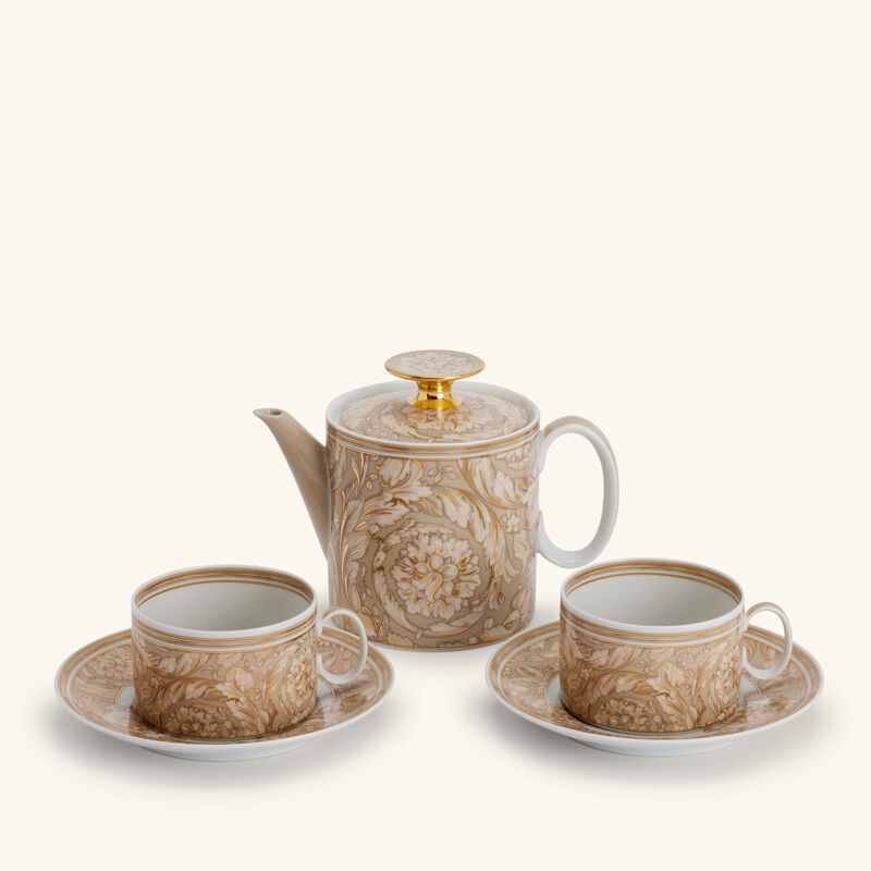 فيرساتشي طقم الشاي باروكو بلون البيج