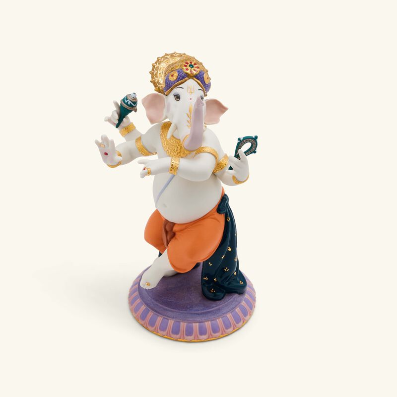Dancing Ganesha Sculpture Medium White lladro dancing ganesha sculpture medium white
