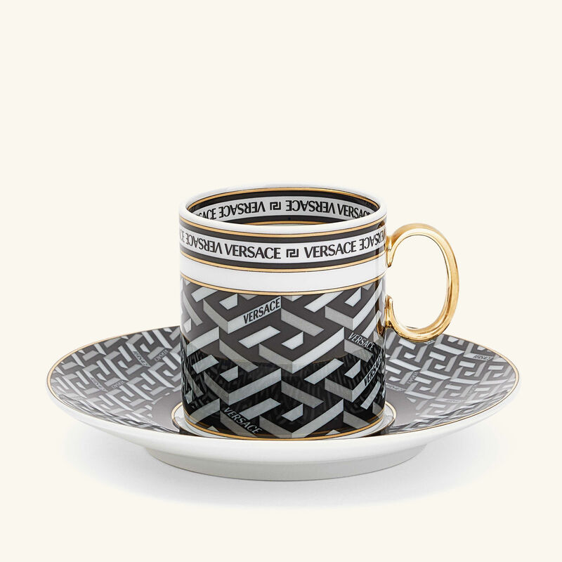 La Greca Signature Coffee Cup & Saucer Pattern versace la greca signature coffee cup saucer pattern