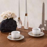 haviland souffle d or tea cup   saucer gold set of 4