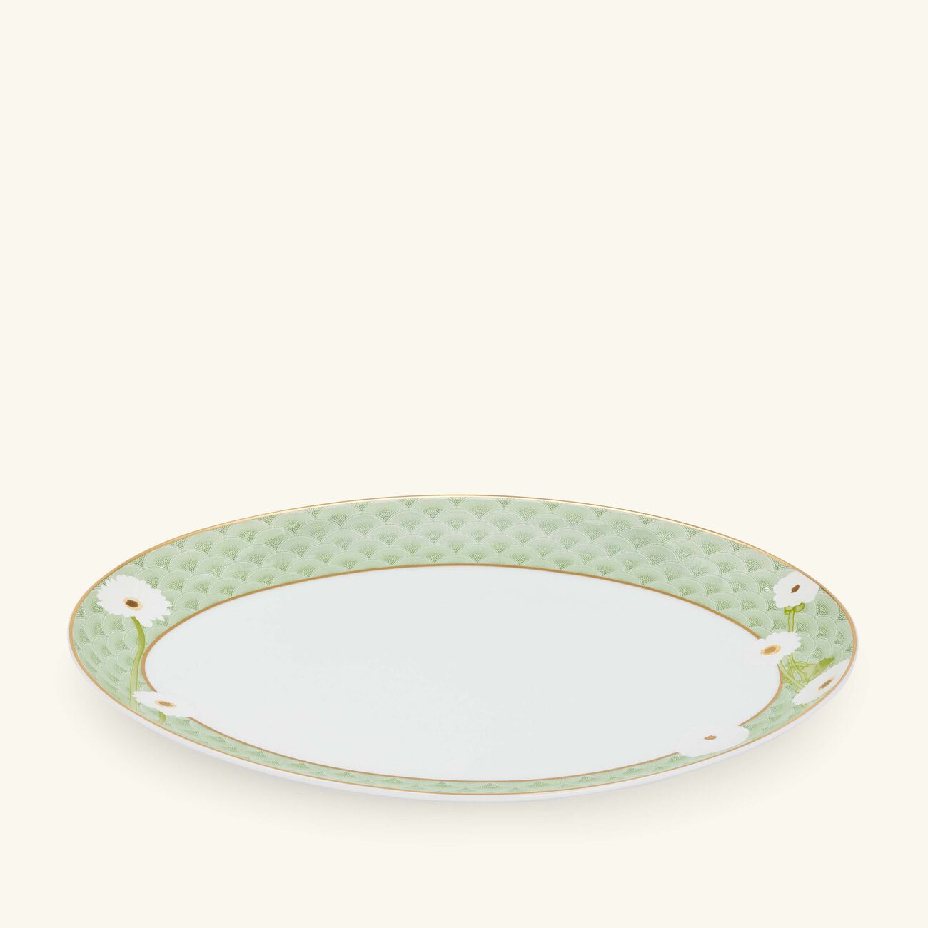 bernardaud praiana serving platter oval green 33cm
